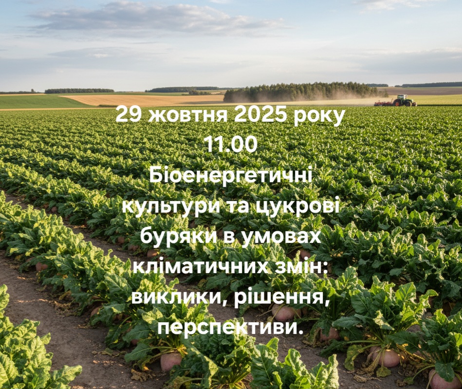 Науково-практична конференція «Біоенергетичні культури та цукрові буряки в умовах кліматичних змін: виклики, рішення, перспективи» Науково-практична конференція «Біоенергетичні культури та цукрові буряки в умовах кліматичних змін: виклики, рішення, перспективи»